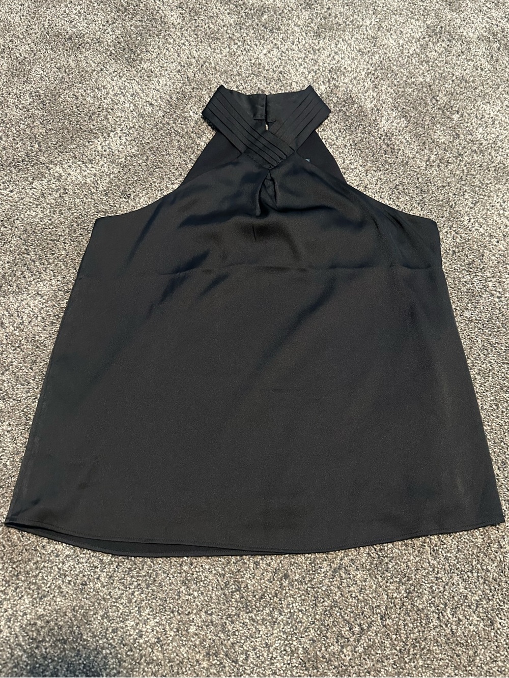 Express NWT Women's Black Satin Halter Neck Sleeveless Top Size XS